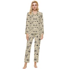 Halloween  Womens  Long Sleeve Velvet Pocket Pajamas Set by Valentinaart