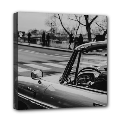 Convertible Classic Car At Paris Street Mini Canvas 8  X 8  (stretched) by dflcprintsclothing