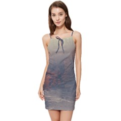 Morning River Forest Autumn Misty Morning Stream Summer Tie Front Dress