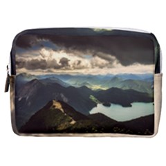 Mountains Sky Clouds Sunset Peak Overlook River Make Up Pouch (medium) by danenraven