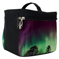 Aurora Borealis Northern Lights Forest Trees Woods Make Up Travel Bag (small) by danenraven