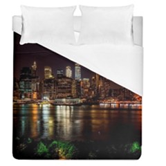 New York City Panorama Urban Hudson River Water Duvet Cover (queen Size) by danenraven