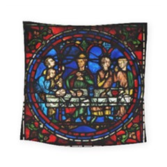 Window Stained Glass Chartres Cathedral Square Tapestry (small) by danenraven