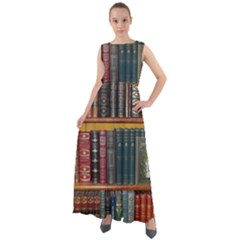 Books Library Bookshelf Bookshop Vintage Antique Chiffon Mesh Boho Maxi Dress by danenraven