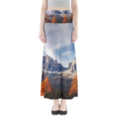 Dolomites Mountains Alps Alpine Trees Conifers Full Length Maxi Skirt by danenraven
