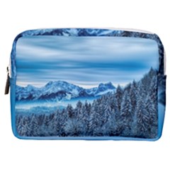 Winter Forest Mountain Snow Nature Alpine Trees Make Up Pouch (medium) by danenraven