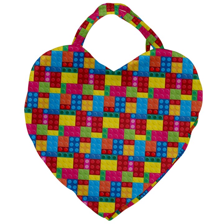 Lego Background Giant Heart Shaped Tote