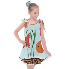 Fishbowl Fish Goldfish Water Kids  Tie Up Tunic Dress by artworkshop
