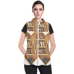 Bookshelf Heart Women s Puffer Vest by artworkshop