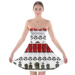 Halloween Borders Trick Strapless Bra Top Dress by artworkshop