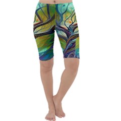 Tree Magical Colorful Abstract Metaphysical Cropped Leggings 