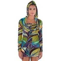 Tree Magical Colorful Abstract Metaphysical Long Sleeve Hooded T-shirt by Ravend