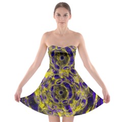Fractal Glowing Kaleidoscope Strapless Bra Top Dress by Ravend