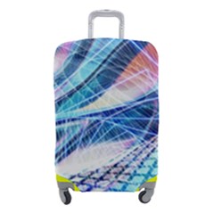 Background Neon Geometric Cubes Colorful Lights Luggage Cover (small)