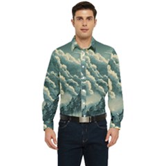 Mountains Alps Nature Clouds Sky Fresh Air Art Men s Long Sleeve  Shirt by Pakemis