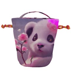 Panda Endangered Protected Bamboo National Treasure Drawstring Bucket Bag by Pakemis