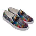 Astronaut Universe Planting Flowers Cosmos Galaxy Women s Canvas Slip Ons View3