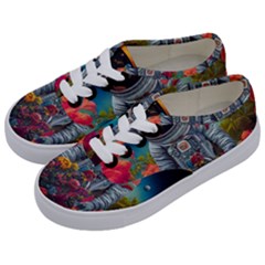 Astronaut Universe Planting Flowers Cosmos Galaxy Kids  Classic Low Top Sneakers by Pakemis