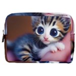 Cute Kitten Kitten Animal Wildlife 3d Make Up Pouch (Medium)