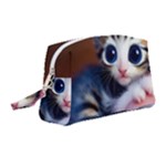 Cute Kitten Kitten Animal Wildlife 3d Wristlet Pouch Bag (Medium)