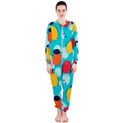 Pop Art Style Citrus Seamless Pattern Onepiece Jumpsuit (ladies) by Pakemis