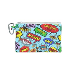 Comic Bubbles Seamless Pattern Canvas Cosmetic Bag (small) by Pakemis