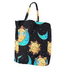 Seamless Pattern With Sun Moon Children Giant Grocery Tote by Pakemis