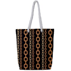 Gold-chain-jewelry-seamless-pattern Full Print Rope Handle Tote (small) by Pakemis