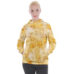 Cheese-slices-seamless-pattern-cartoon-style Women s Hooded Pullover by Pakemis
