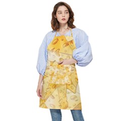 Cheese-slices-seamless-pattern-cartoon-style Pocket Apron by Pakemis
