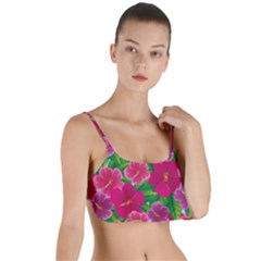 Background-cute-flowers-fuchsia-with-leaves Layered Top Bikini Top  by Pakemis