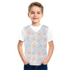 Hand-drawn-cute-flowers-with-leaves-pattern Kids  Basketball Tank Top