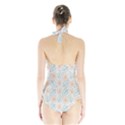 Hand-drawn-cute-flowers-with-leaves-pattern Halter Swimsuit View2