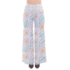 Hand-drawn-cute-flowers-with-leaves-pattern So Vintage Palazzo Pants