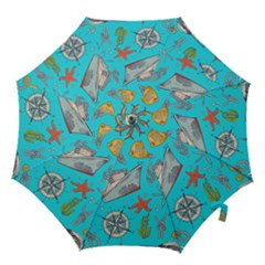 Colored-sketched-sea-elements-pattern-background-sea-life-animals-illustration Hook Handle Umbrellas (medium)