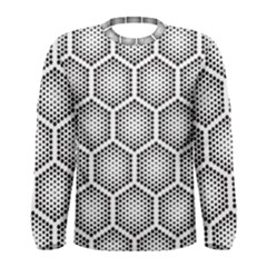 Halftone-tech-hexagons-seamless-pattern Men s Long Sleeve Tee by Pakemis