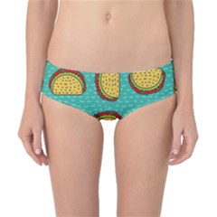Taco-drawing-background-mexican-fast-food-pattern Classic Bikini Bottoms by Pakemis