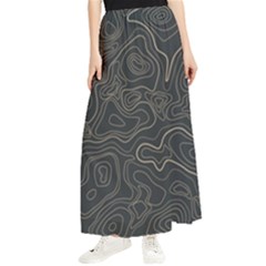 Damask-seamless-pattern Maxi Chiffon Skirt by Pakemis