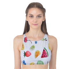 Fruit Summer Vitamin Watercolor Tank Bikini Top by artworkshop