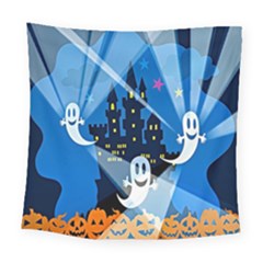 Halloween Ghosts Haunted House Square Tapestry (large) by artworkshop