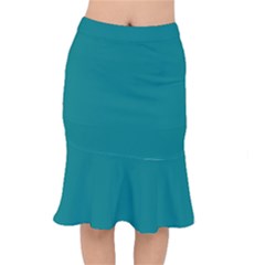 Color Teal Short Mermaid Skirt by Kultjers