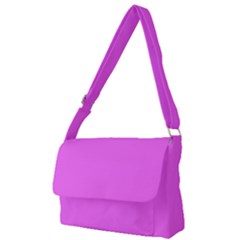 Color Ultra Pink Full Print Messenger Bag (l) by Kultjers