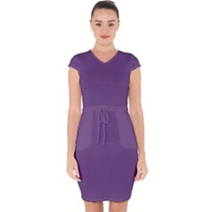 Color Purple 3515u Capsleeve Drawstring Dress  by Kultjers