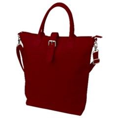 Color Dark Red Buckle Top Tote Bag by Kultjers