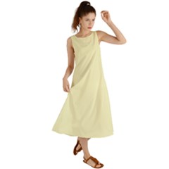 Color Lemon Chiffon Summer Maxi Dress by Kultjers