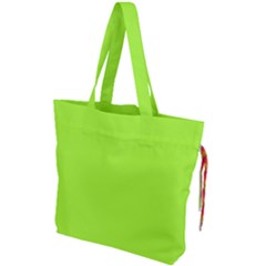 Color Green Yellow Drawstring Tote Bag by Kultjers