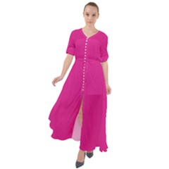Color Barbie Pink Waist Tie Boho Maxi Dress by Kultjers