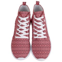 Pink-art-with-abstract-seamless-flaming-pattern Men s Lightweight High Top Sneakers by Pakemis