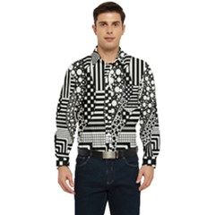 Black And White Men s Long Sleeve Pocket Shirt  by gasi