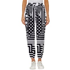 Black And White Cropped Drawstring Pants by gasi